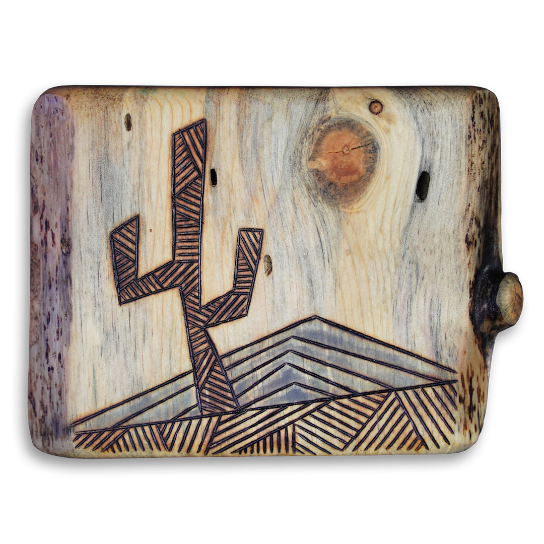 Live Edge Pyrographic Sonoran Saguaro