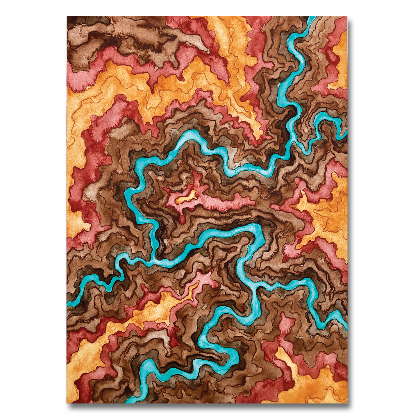 Arteries of the Earth Watercolor Print No. 005